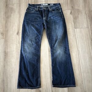 BKE Buckle Tyler Straight Leg Jeans Men's 36R Blue Denim Pants 36x31 Dark